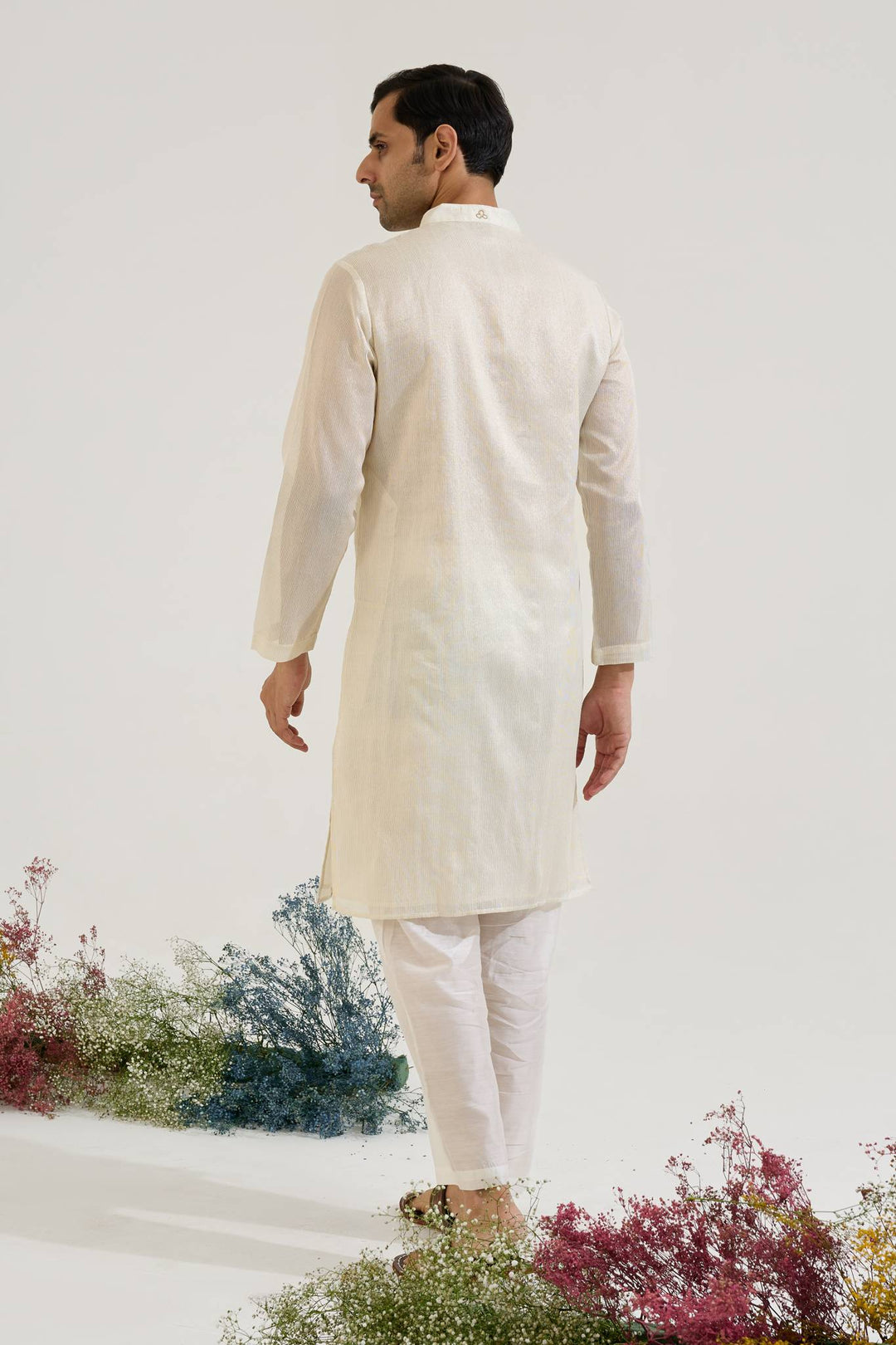 White Zari Charm Kurta