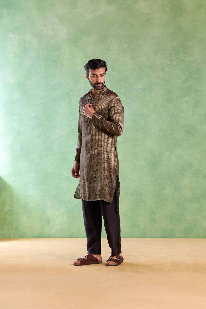 Black Stripe Loopi Kurta with Narrow Pants