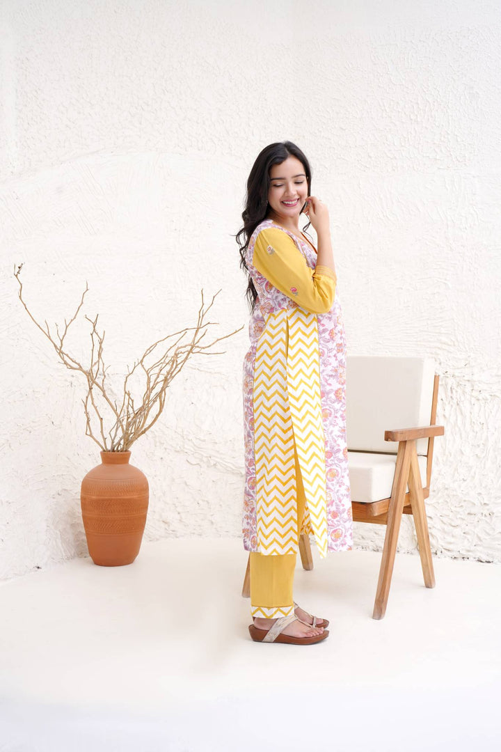 Chintz chevron kurta