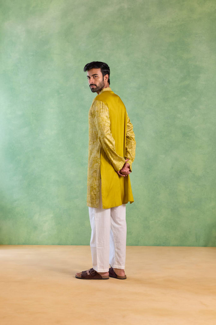 Olive Orchid Embroidered Kurta