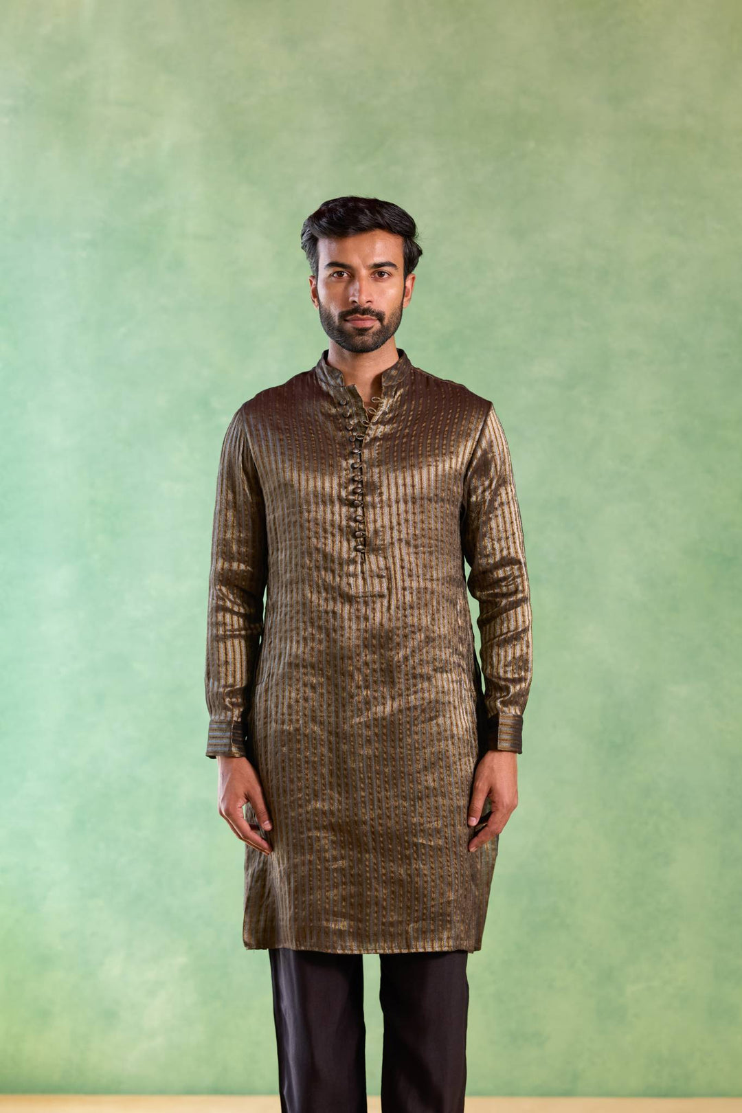 Black Stripe Loopi Kurta