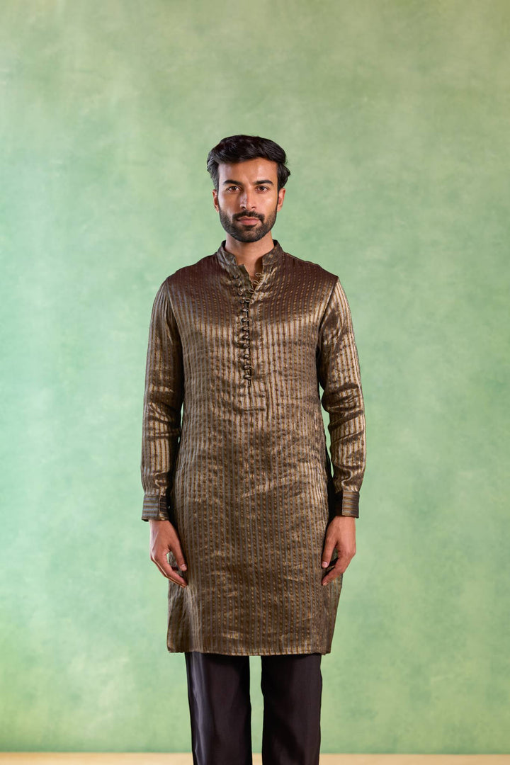 Black Stripe Loopi Kurta