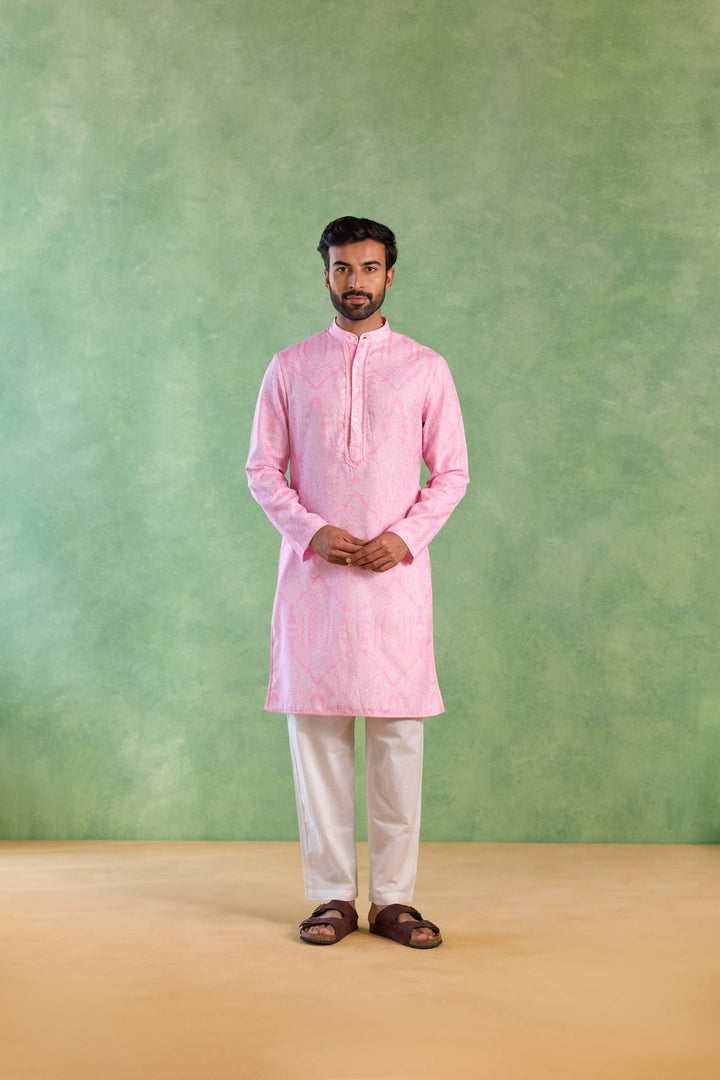 Pink Petal Yoke Kurta