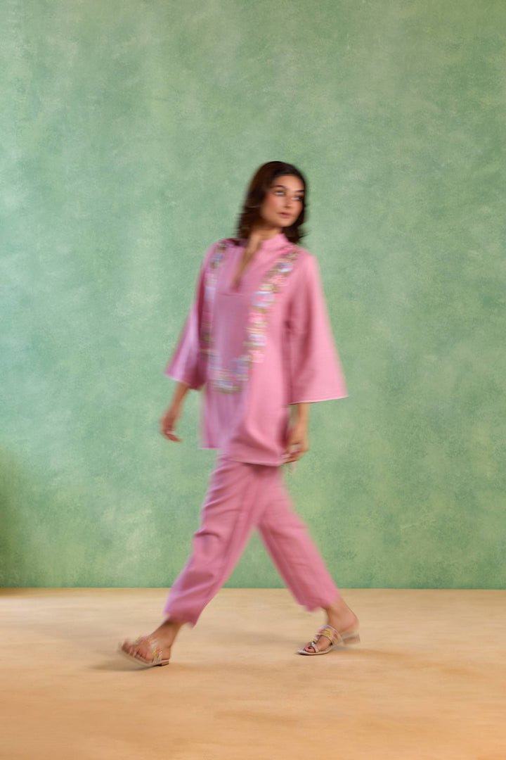 Blush Bloom Embroidered Co-ord Set