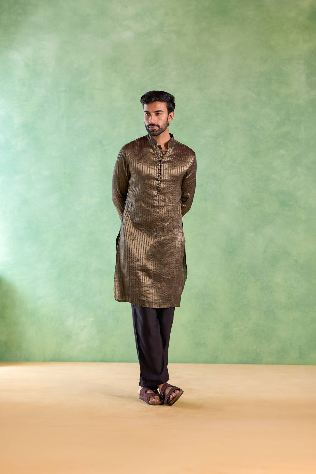 Black Stripe Loopi Kurta with Narrow Pants