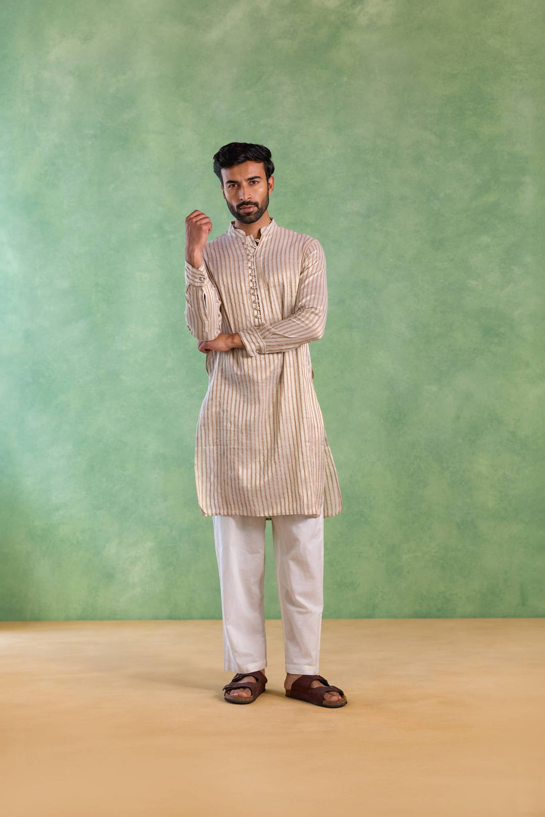 Mousse Stripe Loopi Kurta with Narrow Pants