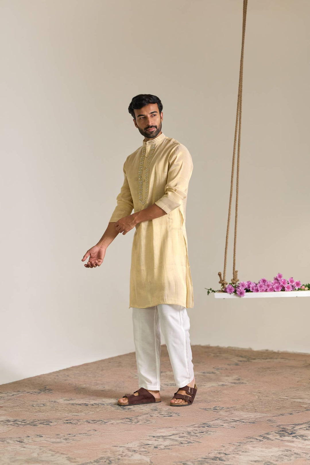 Gold Gota Tissue Kurta