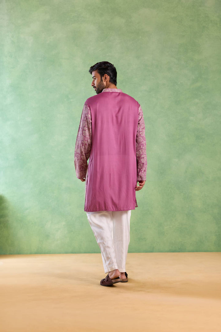 Mauve Orchid Embroidered Kurta