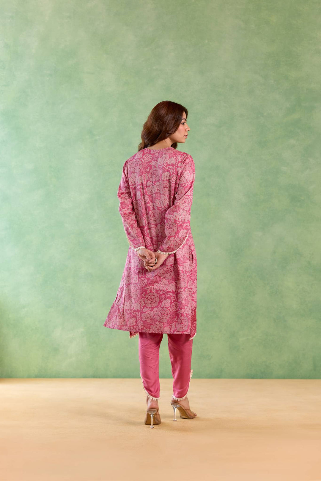 Blush Lily Kurta with Tulip Pants and Dupatta - Set of 3