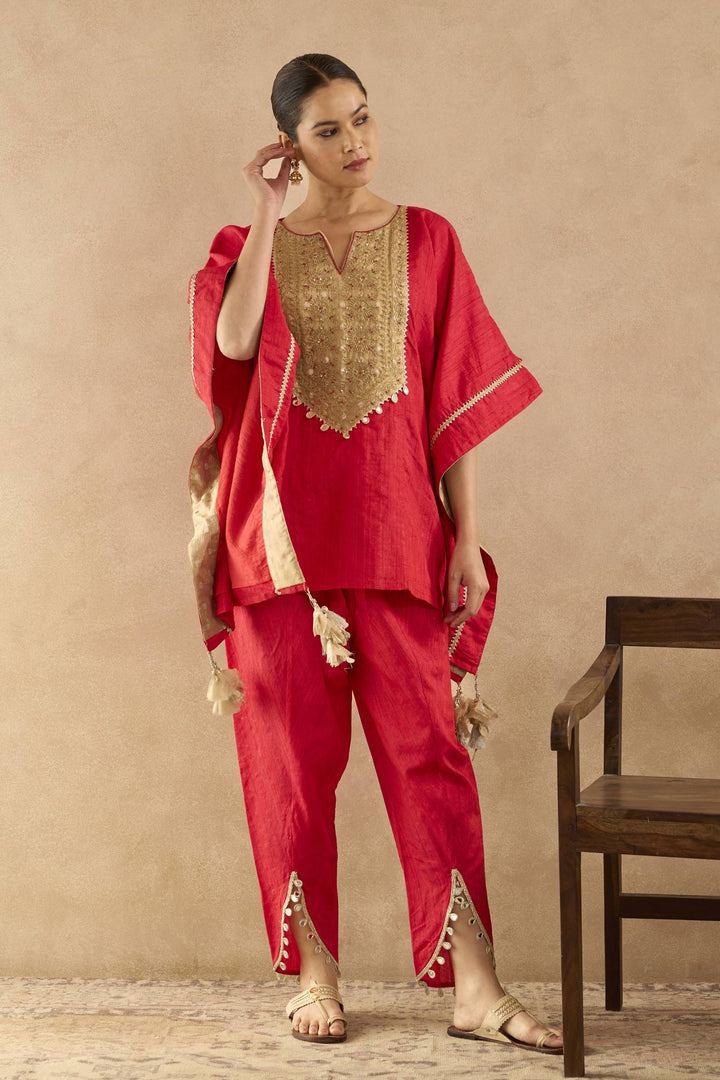 Red Lily Dori Kaftan with Tulip Pants - Set of 2