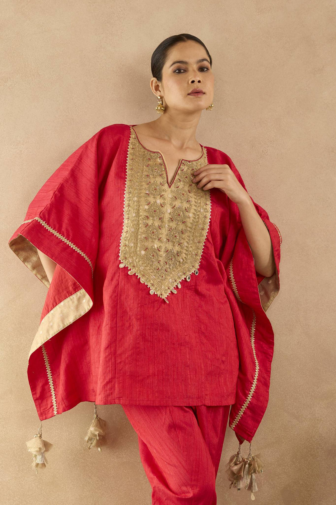 Red Lily Dori Kaftan with Tulip Pants - Set of 2