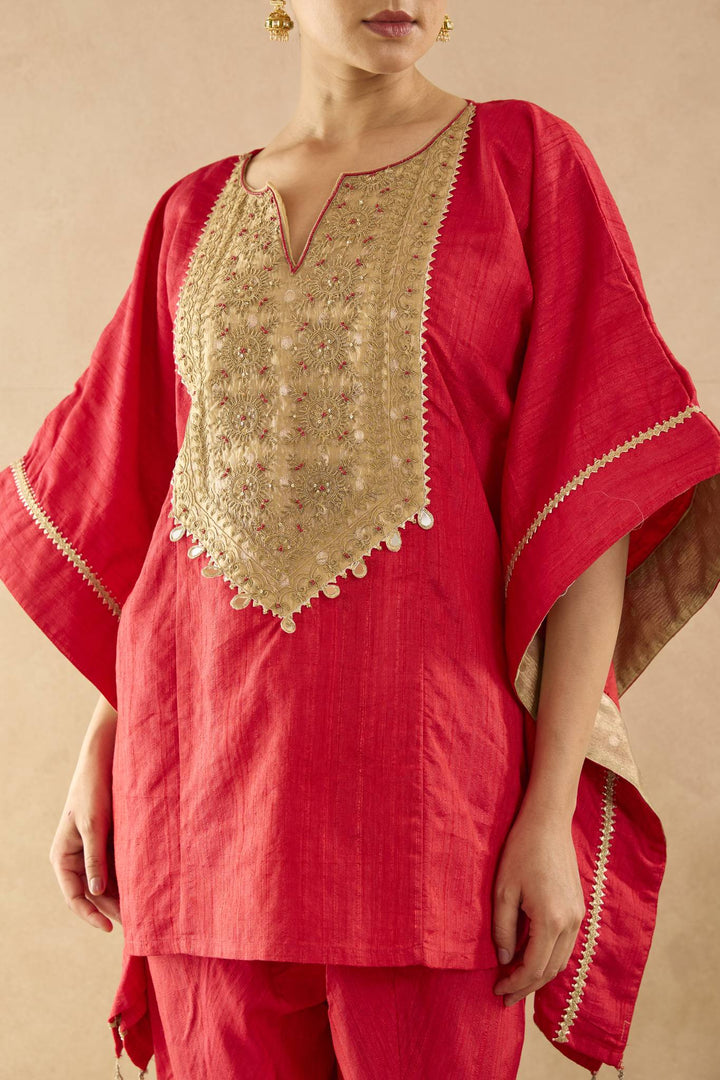 Red Lily Dori Kaftan with Tulip Pants - Set of 2