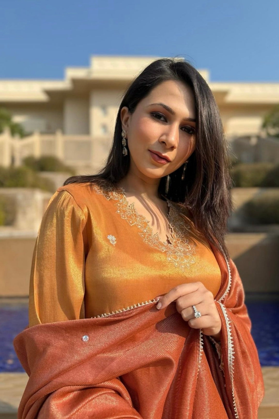 Amber Zari Kurta Set - Shikha Sharma