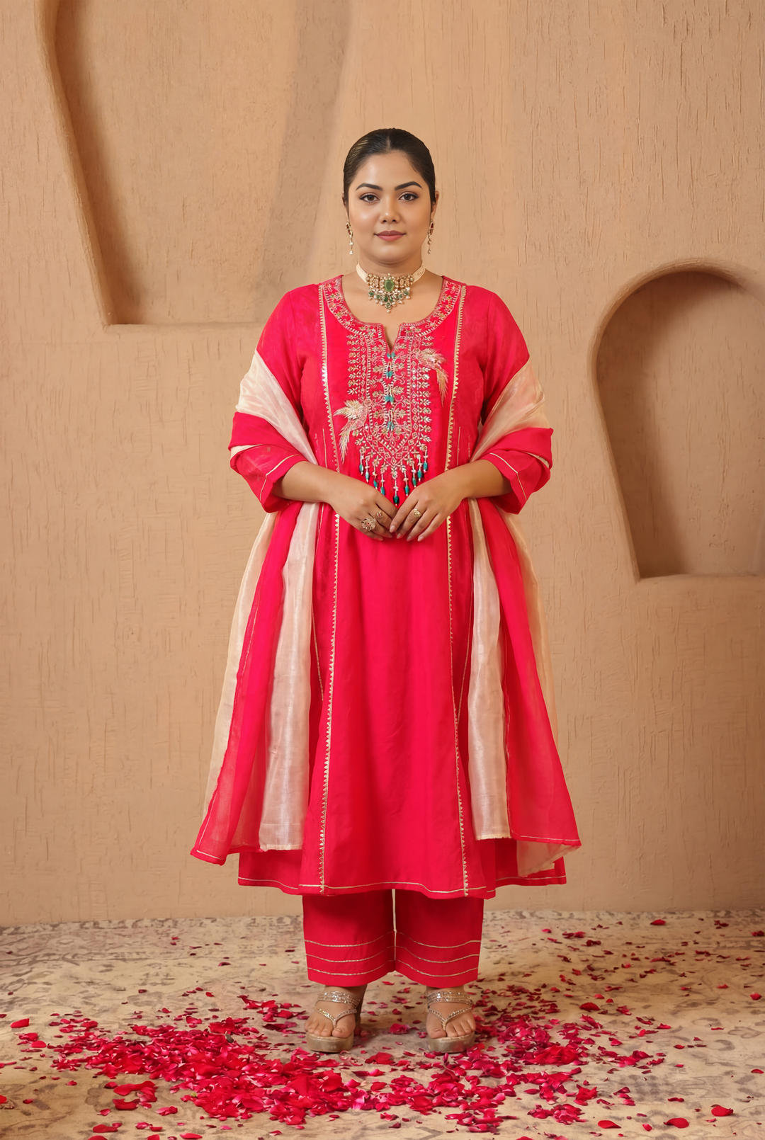 Rosy Fuchsia Dupatta