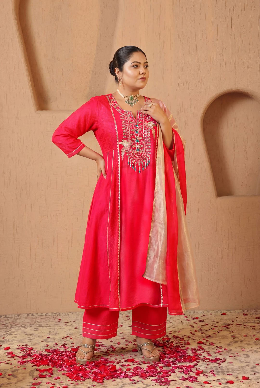 Rosy Fuchsia Dupatta