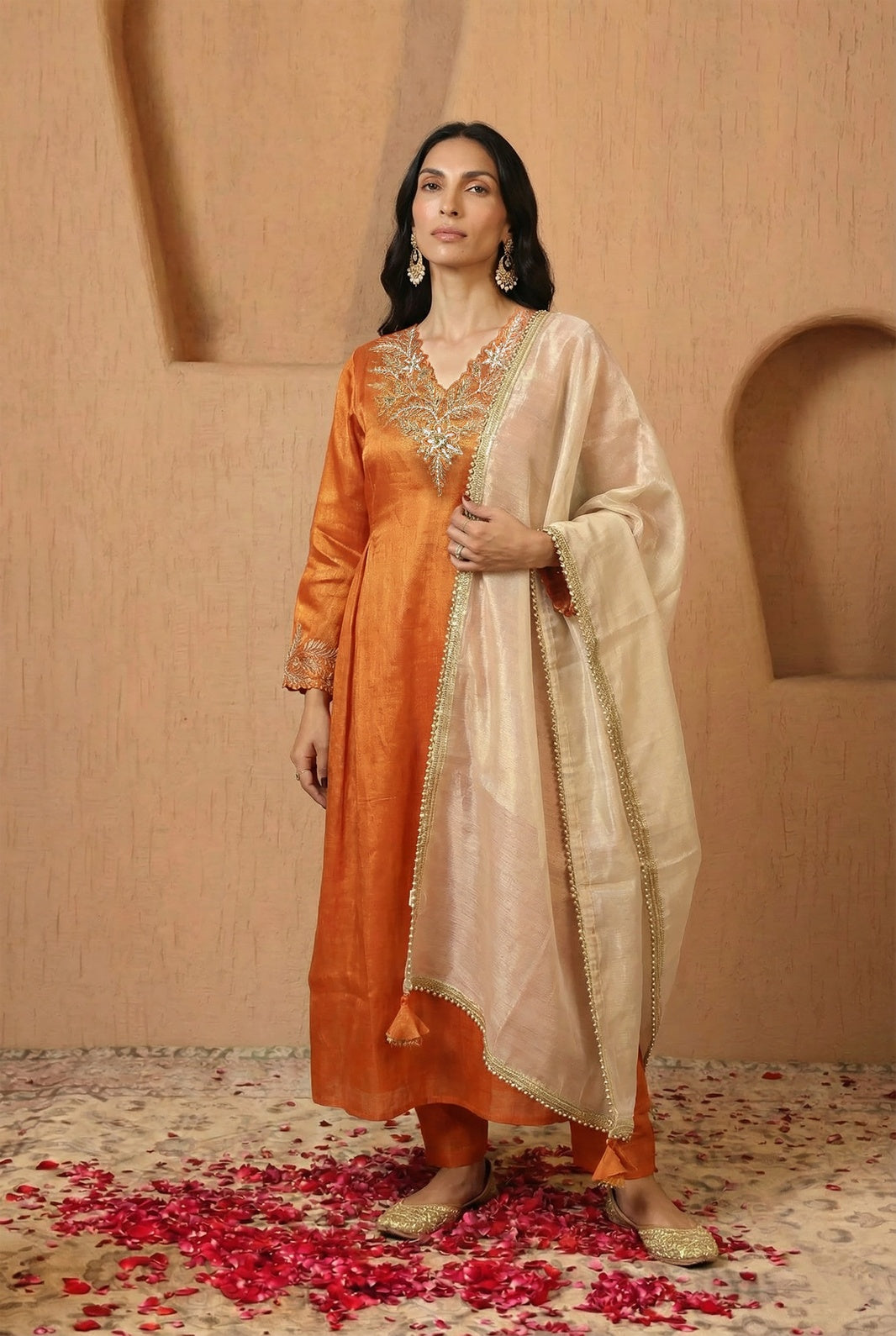Amber Gold Zari Dupatta