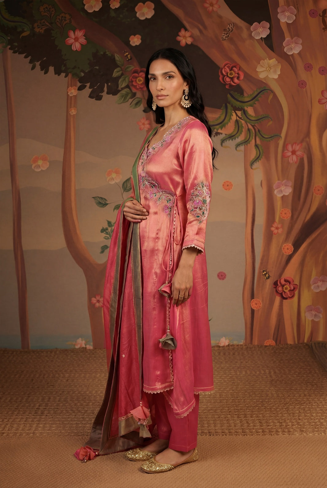 Fuchsia Lotus Dupatta