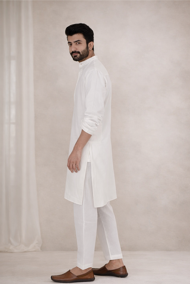 Ivory Pintuck Kurta Set