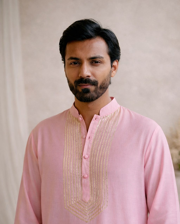 Rosy Glow Gota Kurta