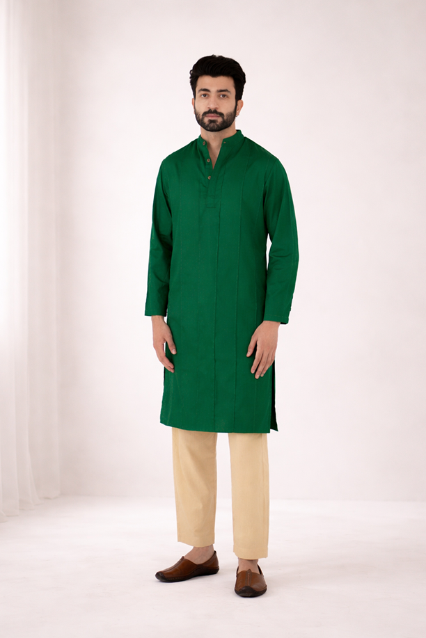 Emerald Pintuck Kurta Set