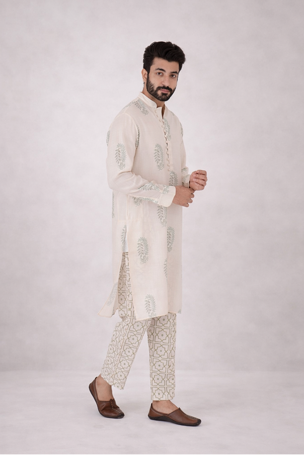 Sage Buta Kurta Set