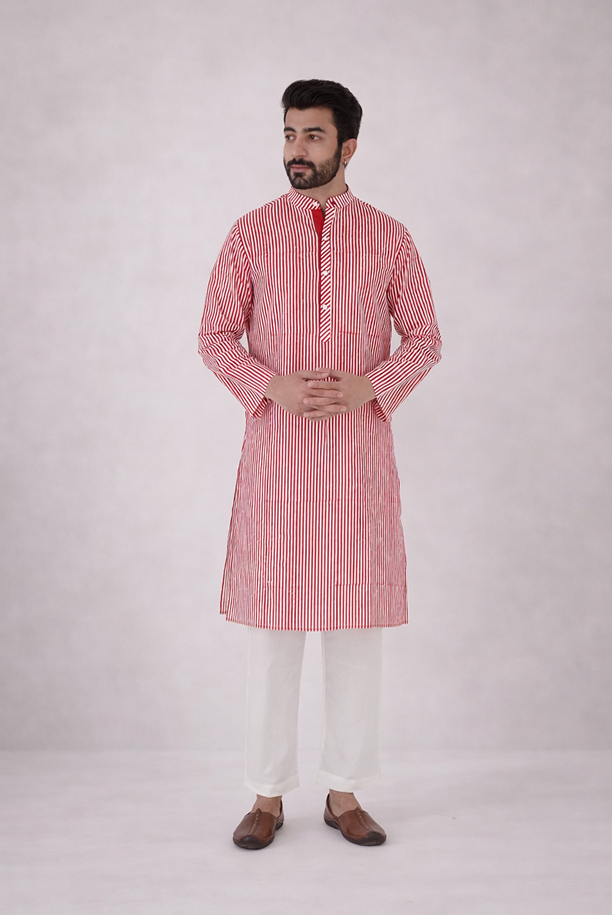 Red Stripe Kurta