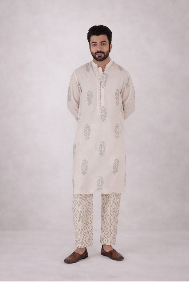 Sage Buta Kurta Set