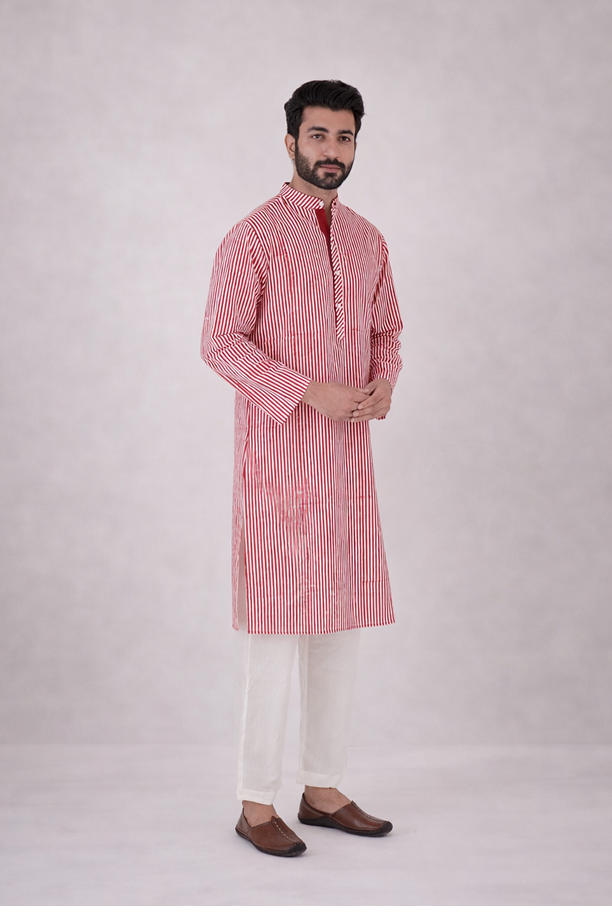 Red Stripe Kurta