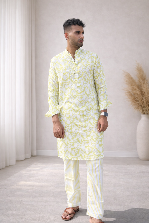 Lime Buta Kurta