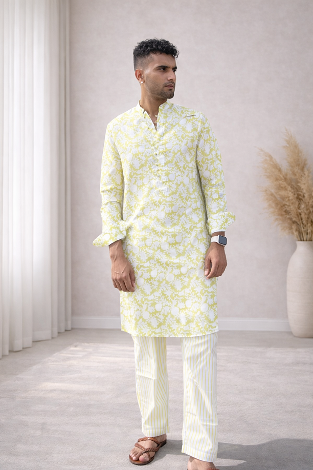 Lime Buta Kurta