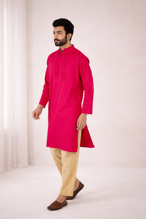 Fuchsia Pintuck Kurta