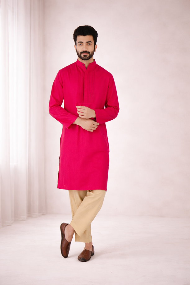 Fuchsia Pintuck Kurta