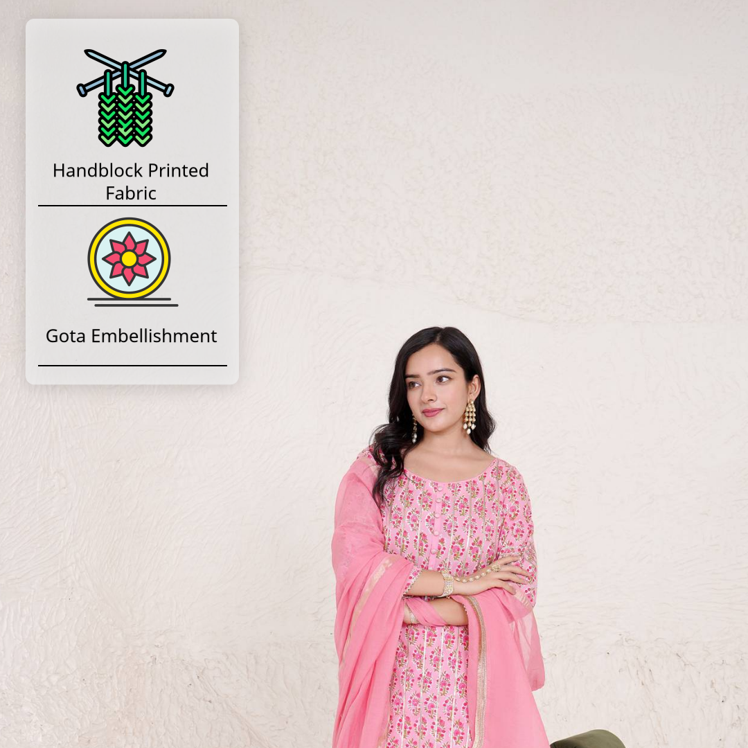 Rose gota kurti