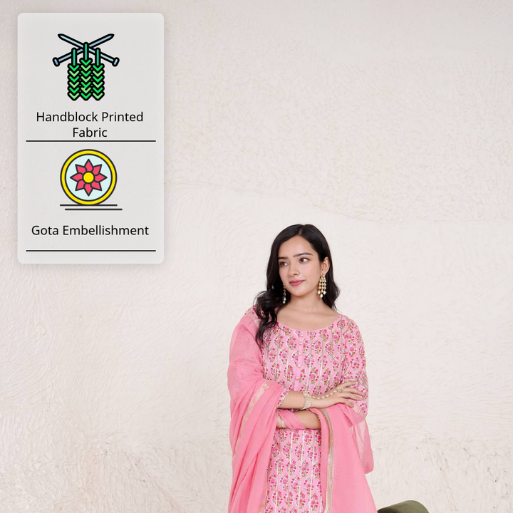 Rose gota kurti