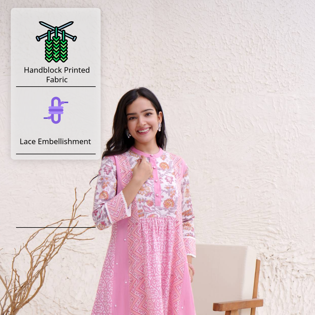 Pink Moroccan Kurta