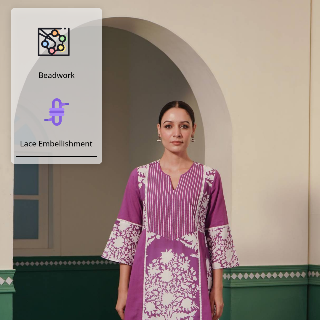 Periwinkle Charm Kurta for women