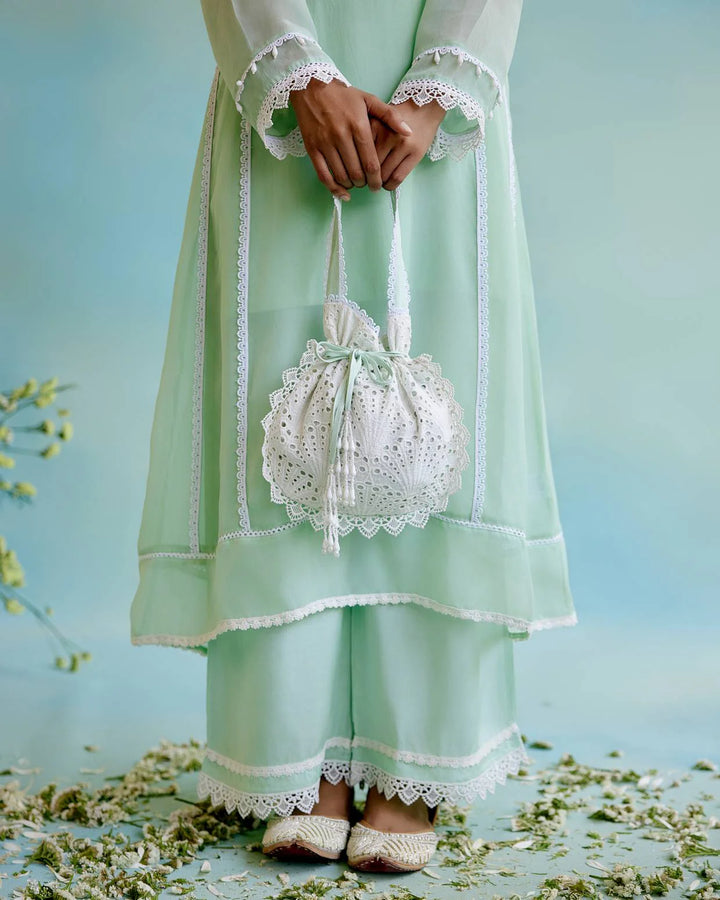 Pairing of Minty Frost Anarkali with Mint Frost Nehru Jacket Look