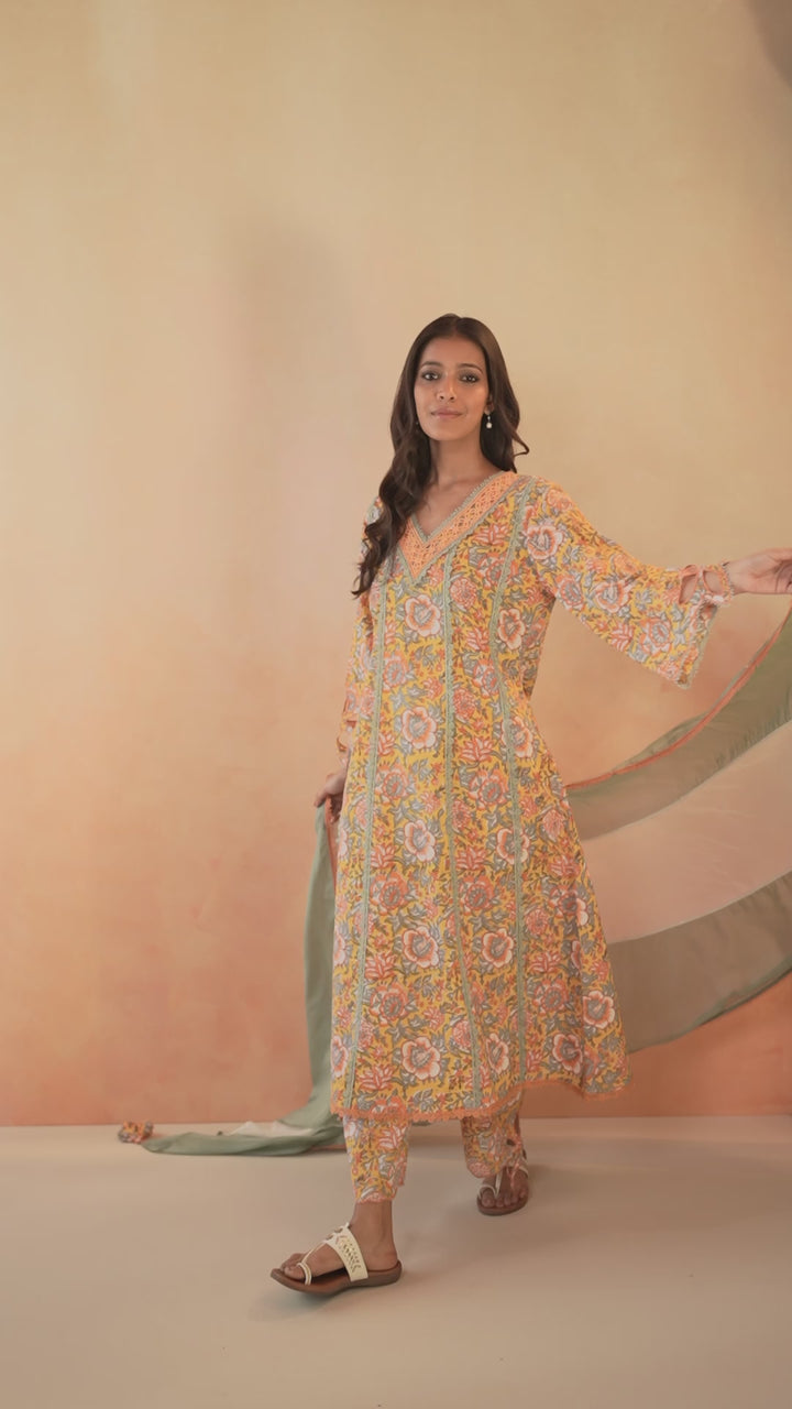 Sunflower Chintz Cutwork Kurta