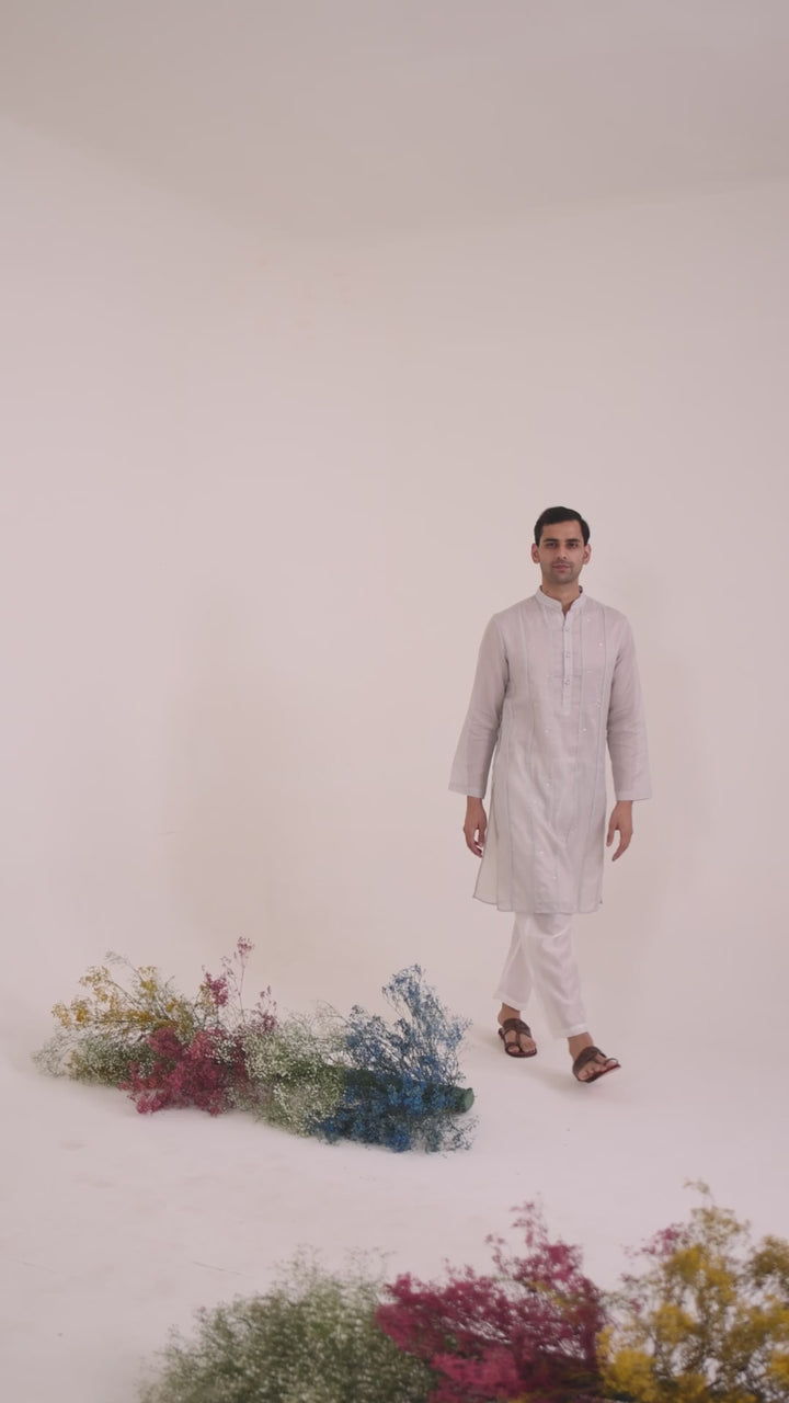 Blue Zari Charm Kurta