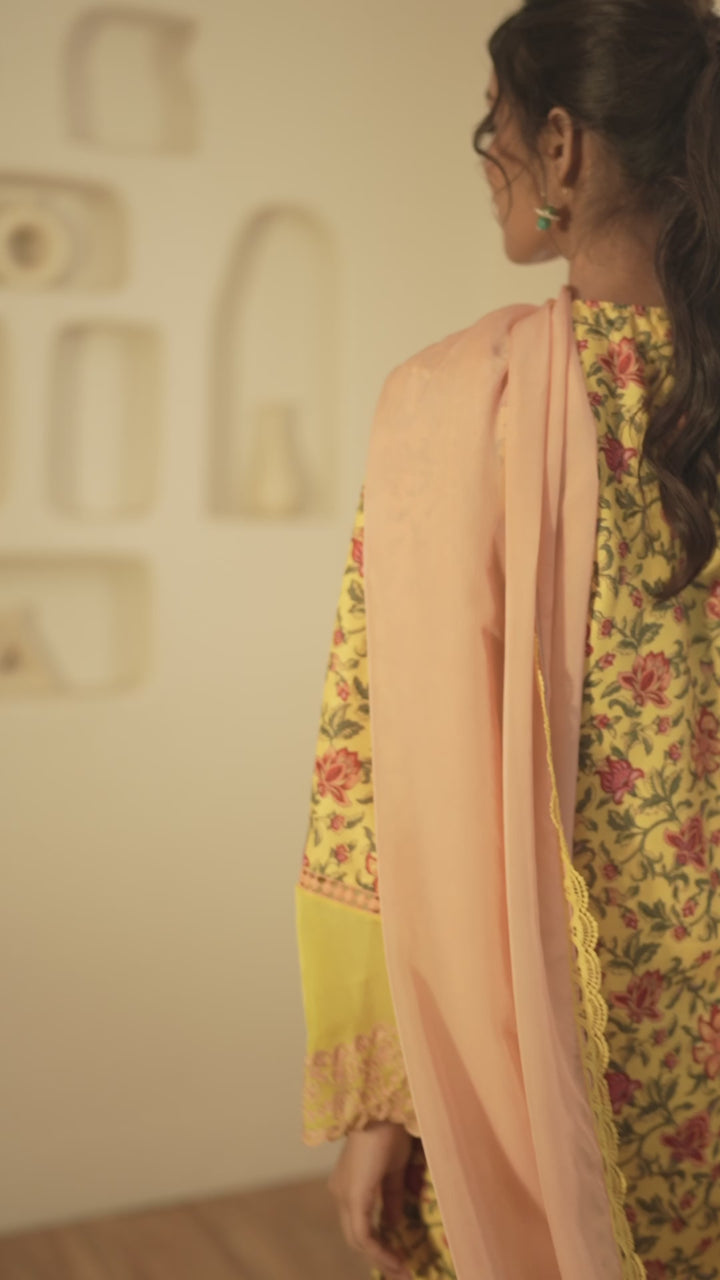 Dahlia Yellow Embroidered Kurta